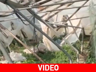 Ανεμοθύελλα κατέστρεψε θερμοκήπια στην Ιεράπετρα